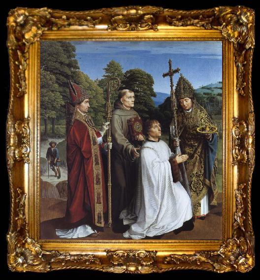 framed  Gerard David Camon Bernardijn Salviati and Saints Martin,Bernardino and Donatian, ta009-2